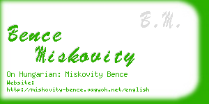 bence miskovity business card